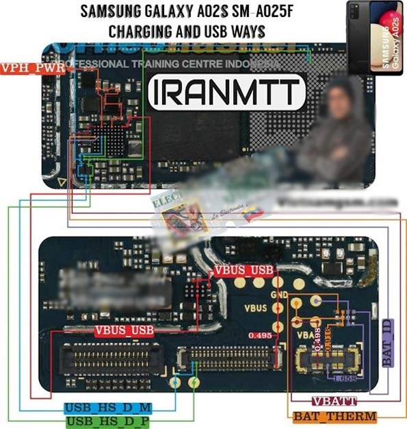 مسیر شارژ سامسونگ a02s a025
