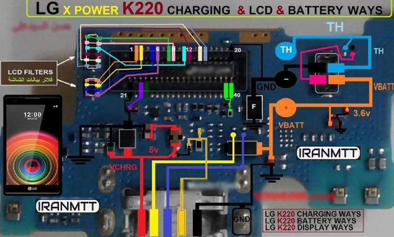 مسیر شارژ/ال سی دی/باتری LG X Power K220