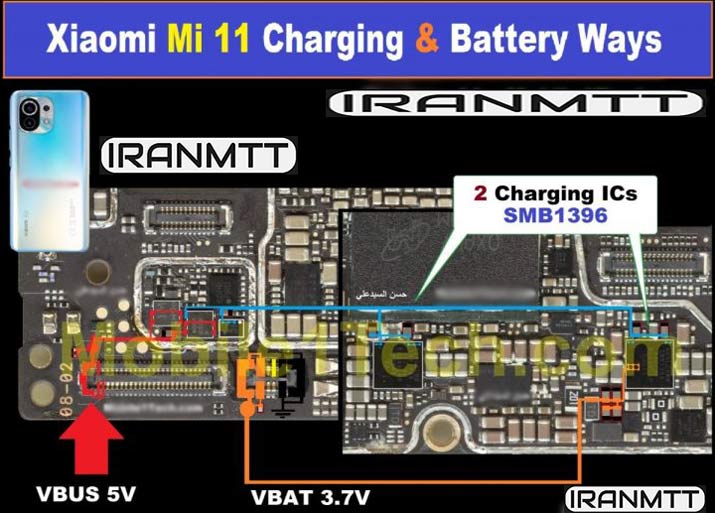 مسیر شارژ Mi 11