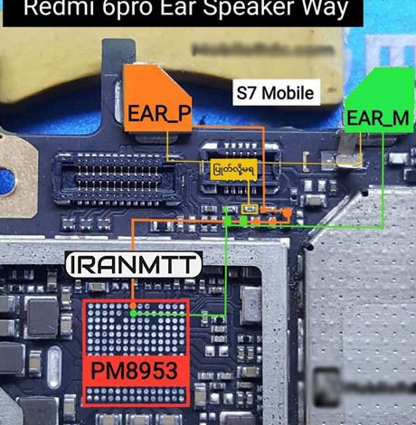 مسیر اسپیکر Redmi 6 Pro