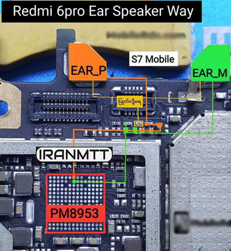مسیر اسپیکر Redmi 6 Pro