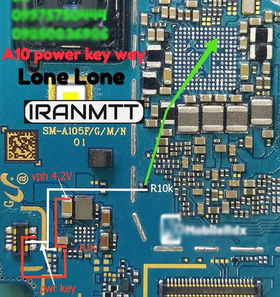 مسیر کلید A10 A105F