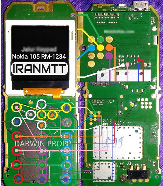 مسیر کلید Nokia 105 RM-1134