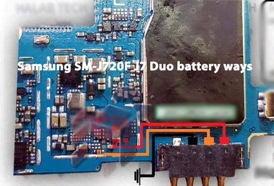 مسیر باتری Samsung J7 Duo