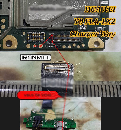 مسیر شارژ Huawei Y9 FLA-LX2