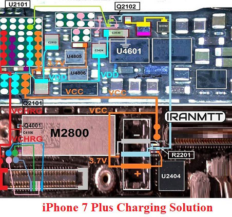 مسیر شارژ iPhone 7 Plus