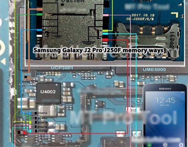 مسیر مموری Samsung J2 Pro