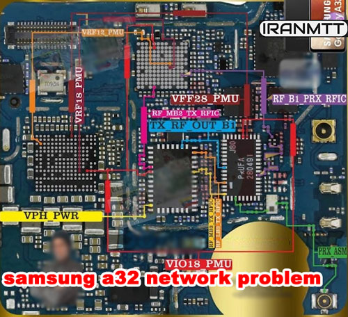 مسیر آنتن Samsung A32